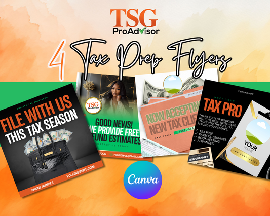 TAX PREP FLYER TEMPLATES Fully Editable in Canva