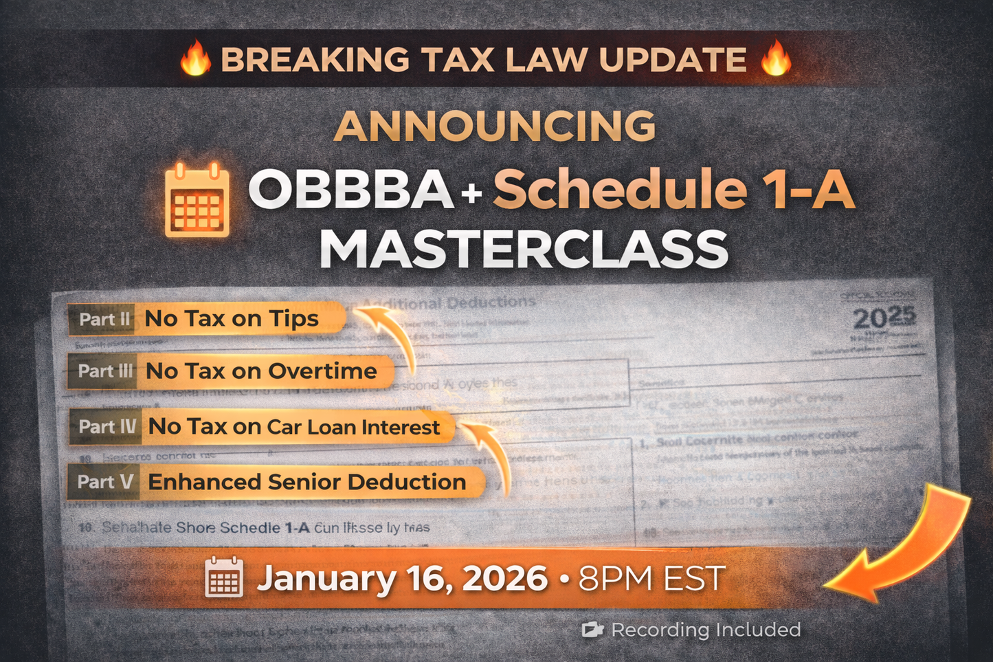 SCHEDULE 1A AND THE OBBBA - LIVE 1/16